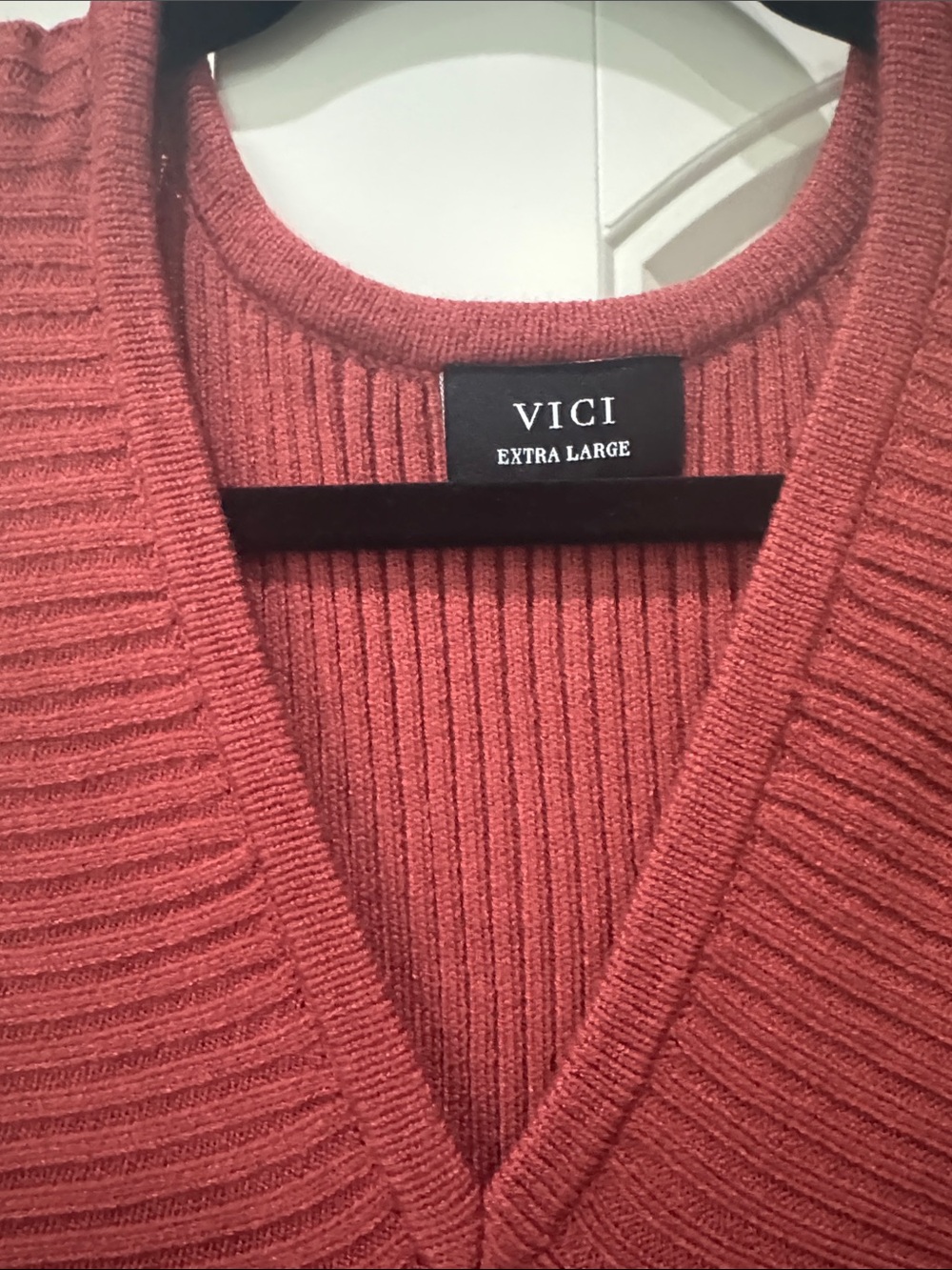 Vici Rust Ribbed Long Sleeve Midi sweater dress, new without tags - Picture 2 of 3